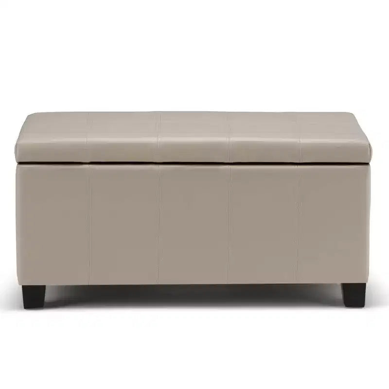 Banco otomano rectangular con tapa elevable de 36", tapizado, 1 persona