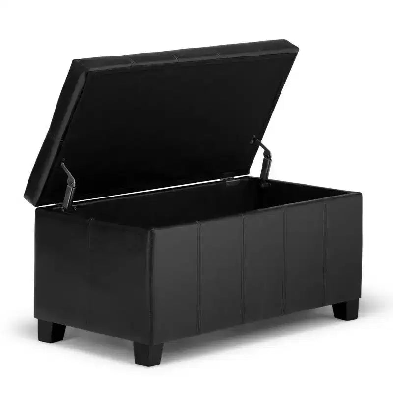 Banco otomano rectangular con tapa elevable de 36", tapizado, 1 persona