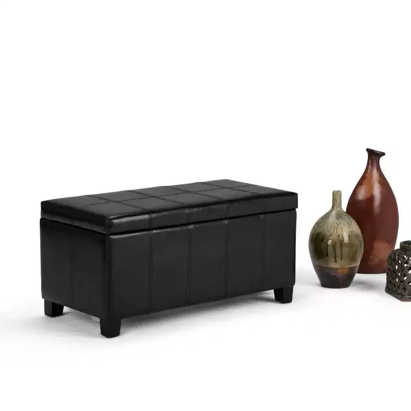 Banco otomano rectangular con tapa elevable de 36", tapizado, 1 persona