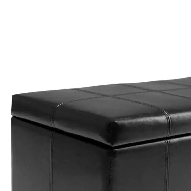 Banco otomano rectangular con tapa elevable de 36", tapizado, 1 persona