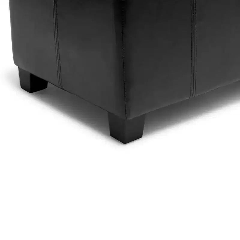 Banco otomano rectangular con tapa elevable de 36", tapizado, 1 persona