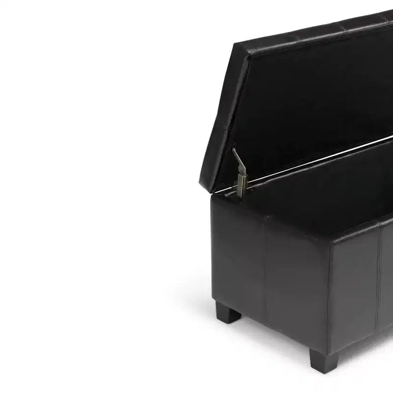 Banco otomano rectangular con tapa elevable de 36", tapizado, 1 persona