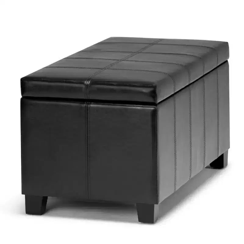 Banco otomano rectangular con tapa elevable de 36", tapizado, 1 persona