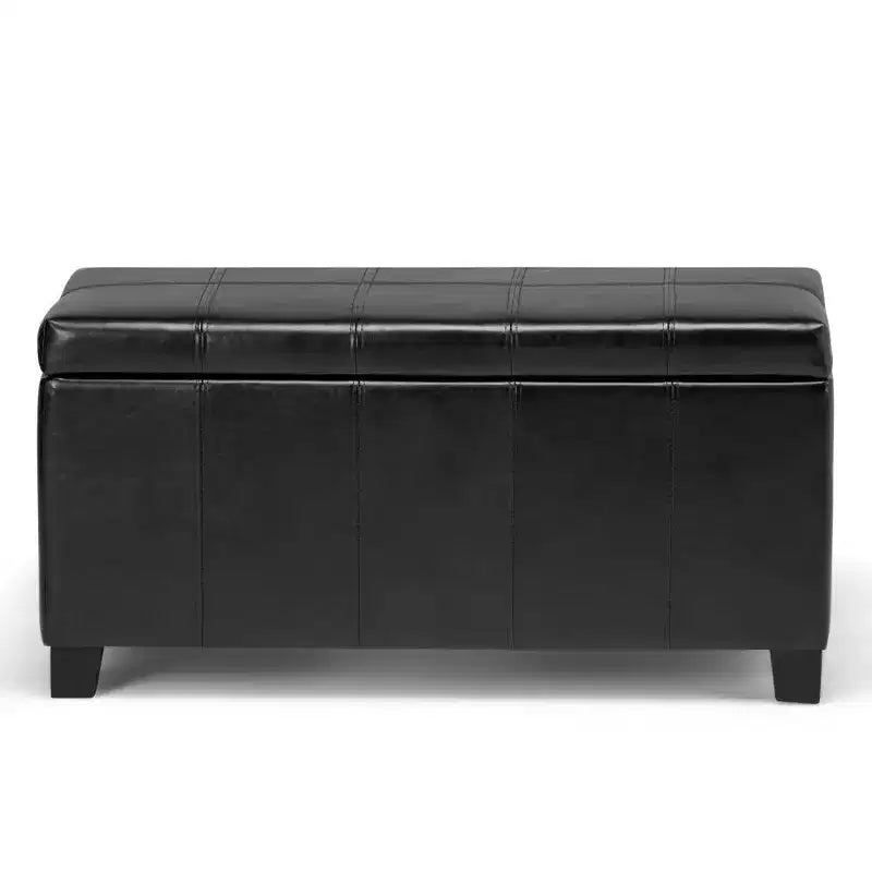 Banco otomano rectangular con tapa elevable de 36", tapizado, 1 persona