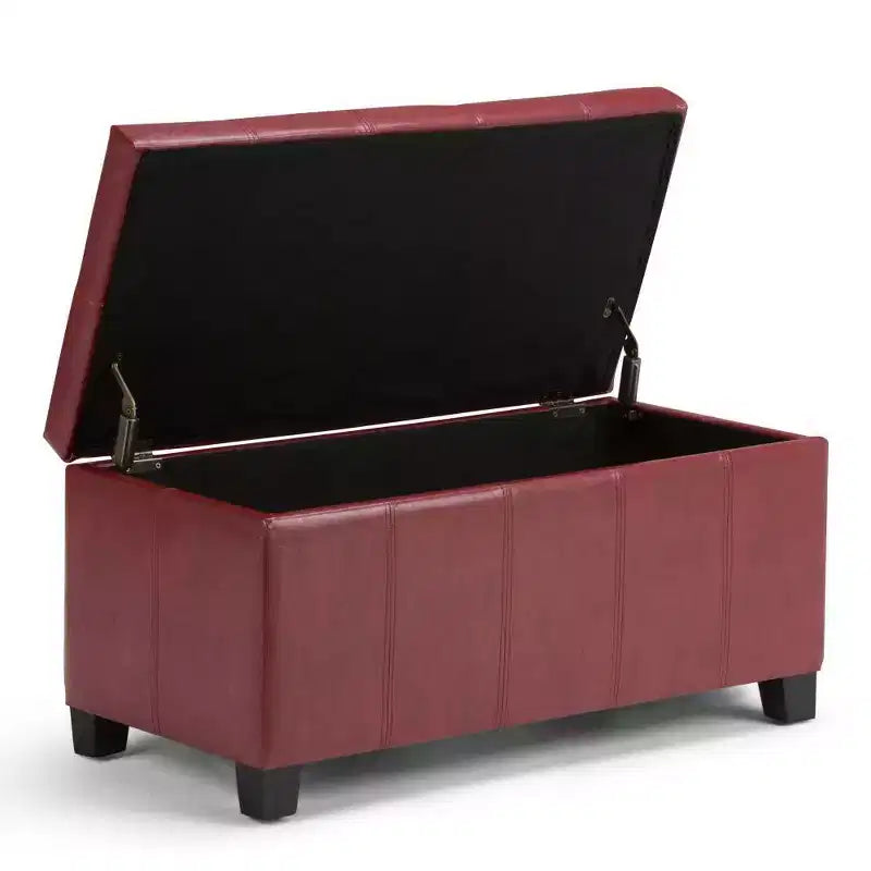 Banco otomano rectangular con tapa elevable de 36", tapizado, 1 persona