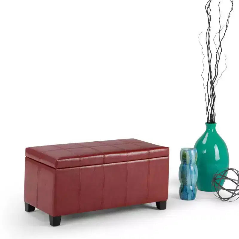 Banco otomano rectangular con tapa elevable de 36", tapizado, 1 persona