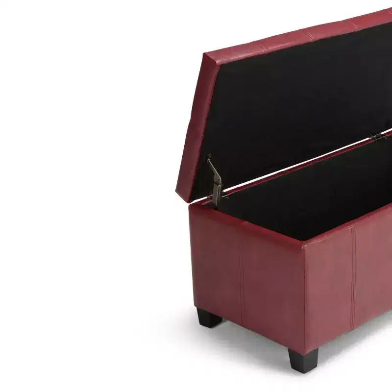 Banco otomano rectangular con tapa elevable de 36", tapizado, 1 persona