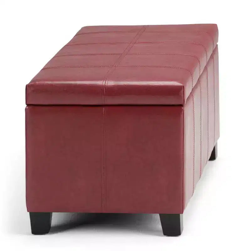 Banco otomano rectangular con tapa elevable de 36", tapizado, 1 persona