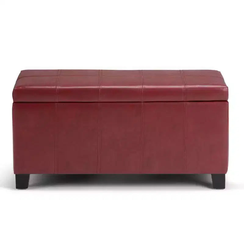 Banco otomano rectangular con tapa elevable de 36", tapizado, 1 persona