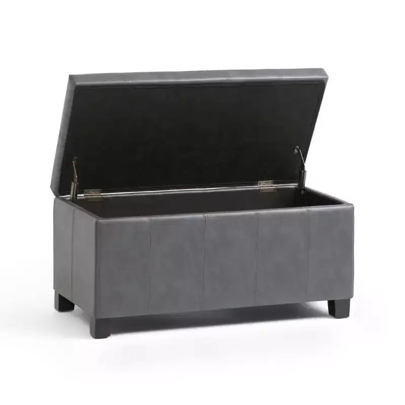 Banco otomano rectangular con tapa elevable de 36", tapizado, 1 persona