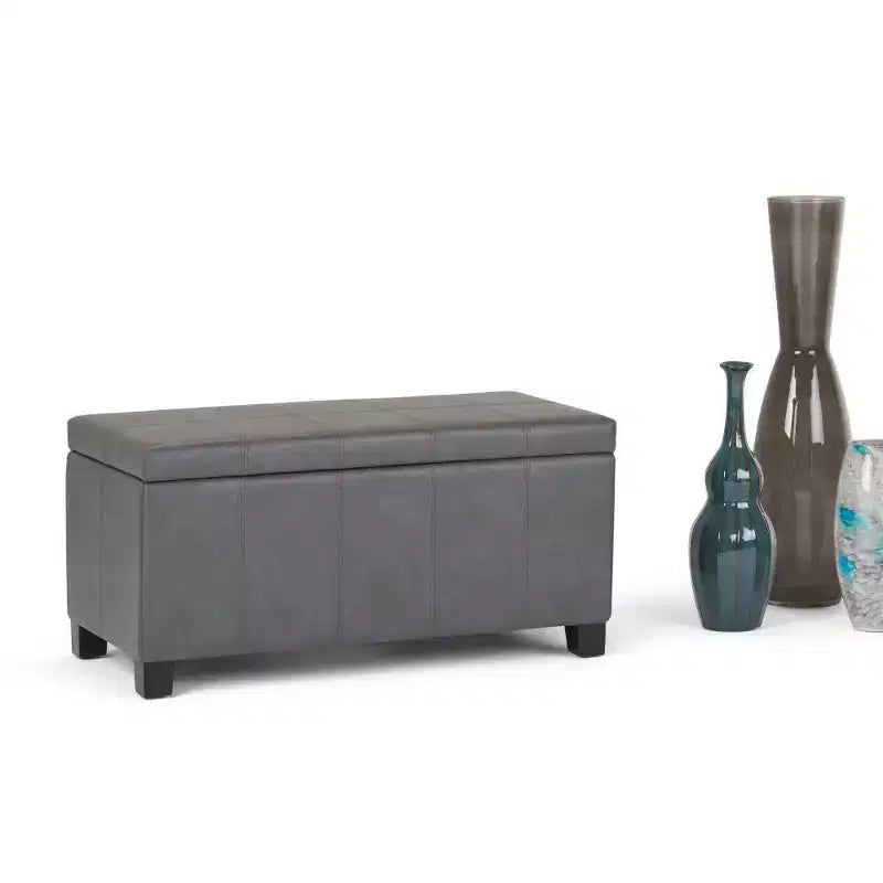 Banco otomano rectangular con tapa elevable de 36", tapizado, 1 persona