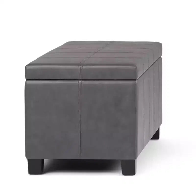 Banco otomano rectangular con tapa elevable de 36", tapizado, 1 persona