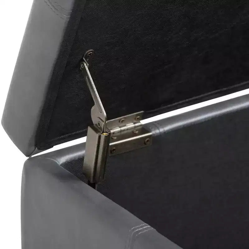 Banco otomano rectangular con tapa elevable de 36", tapizado, 1 persona