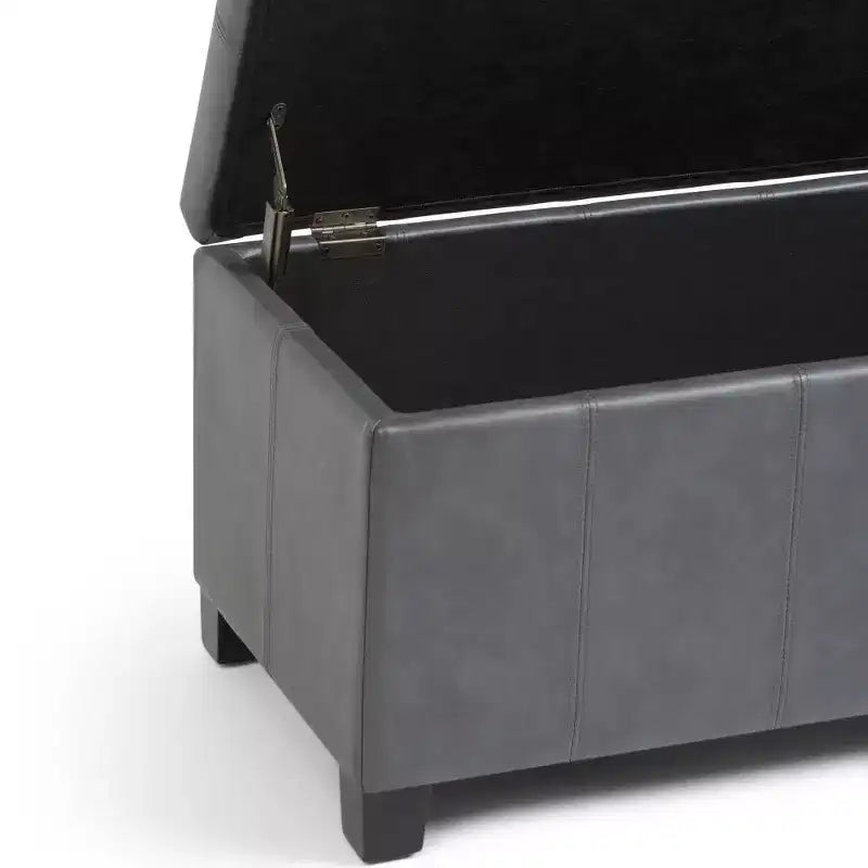 Banco otomano rectangular con tapa elevable de 36", tapizado, 1 persona