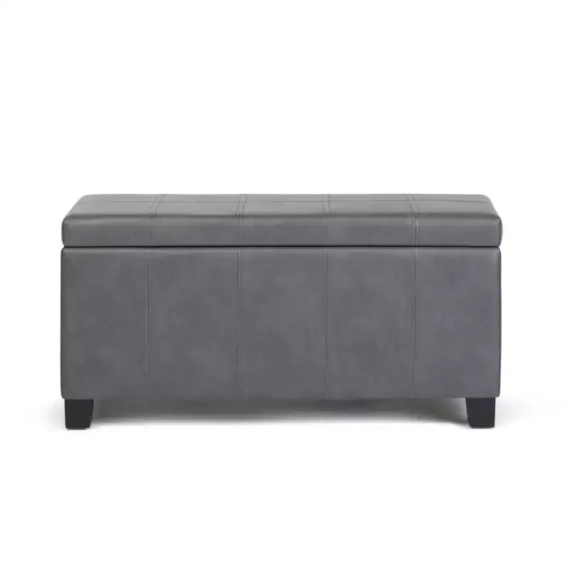 Banco otomano rectangular con tapa elevable de 36", tapizado, 1 persona