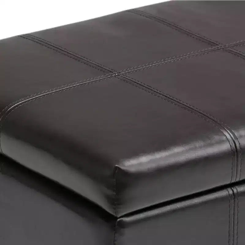 Banco otomano rectangular con tapa elevable de 36", tapizado, 1 persona