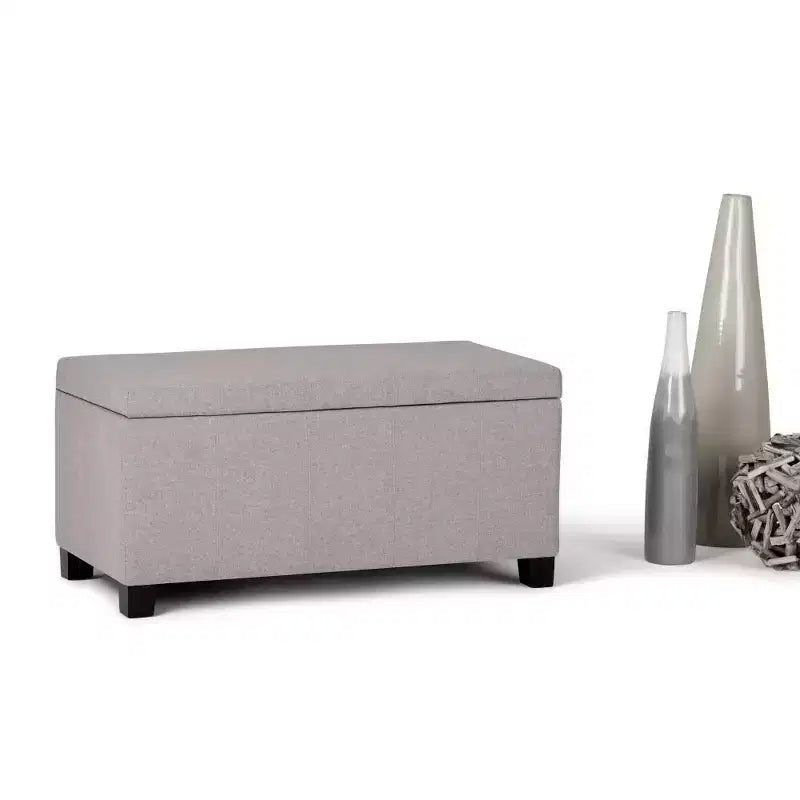 Banco otomano rectangular con tapa elevable de 36", tapizado, 1 persona