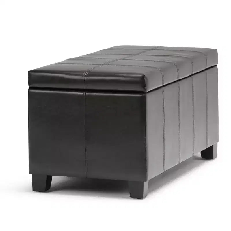 Banco otomano rectangular con tapa elevable de 36", tapizado, 1 persona