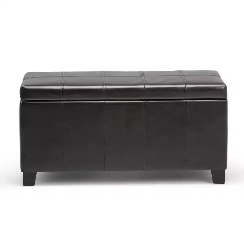 Banco otomano rectangular con tapa elevable de 36", tapizado, 1 persona
