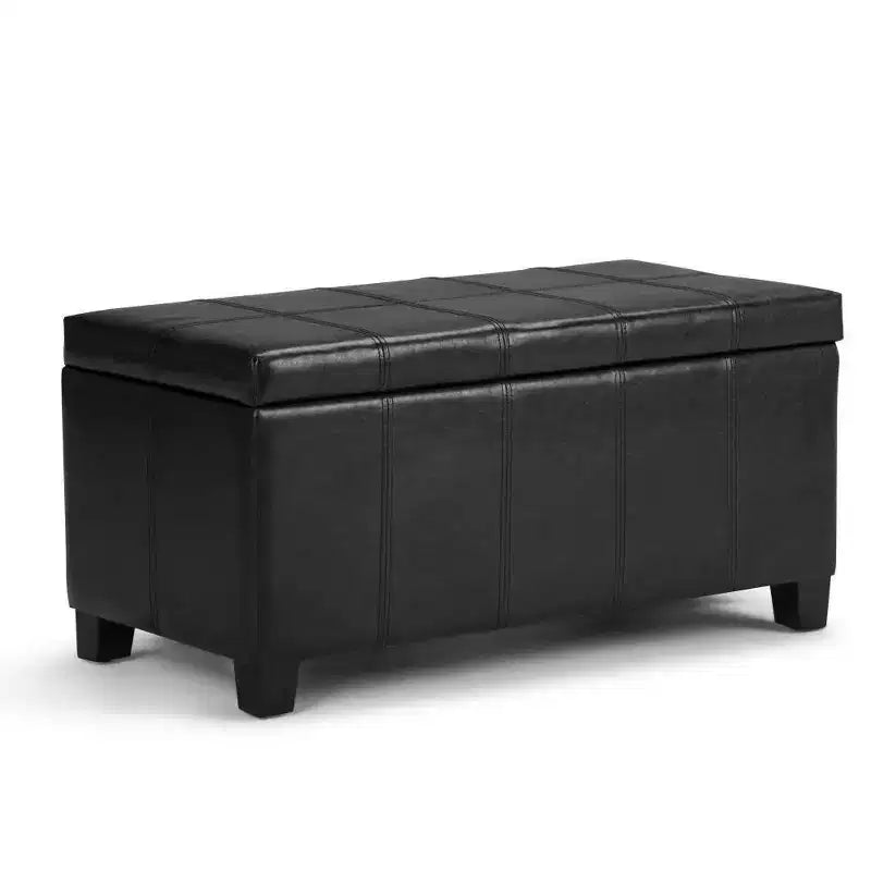 Banco otomano rectangular con tapa elevable de 36", tapizado, 1 persona