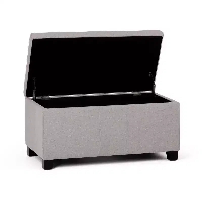 Banco otomano rectangular con tapa elevable de 36", tapizado, 1 persona