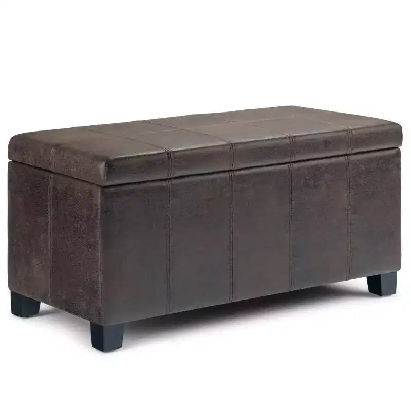 Banco otomano rectangular con tapa elevable de 36", tapizado, 1 persona