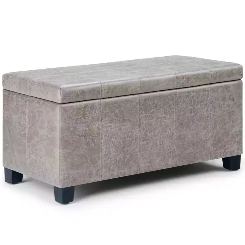 Banco otomano rectangular con tapa elevable de 36", tapizado, 1 persona