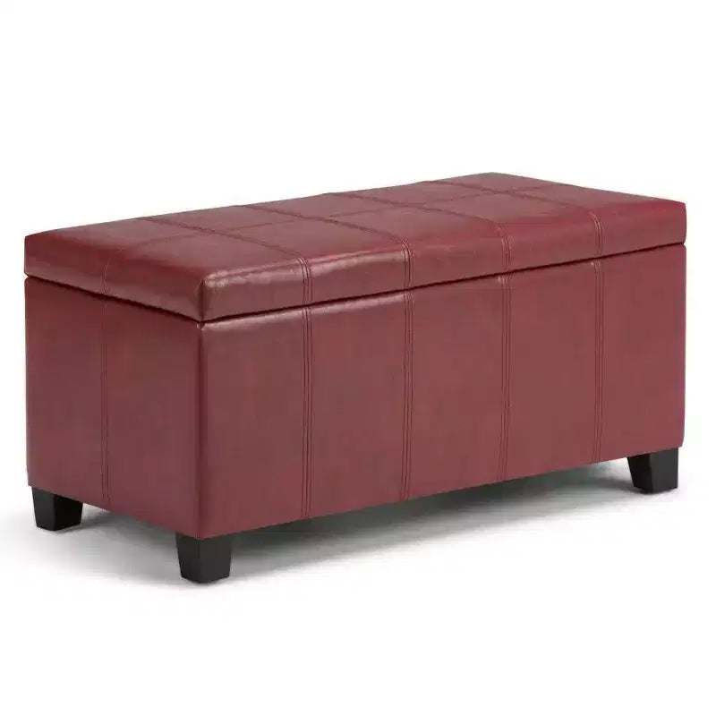 Banco otomano rectangular con tapa elevable de 36", tapizado, 1 persona