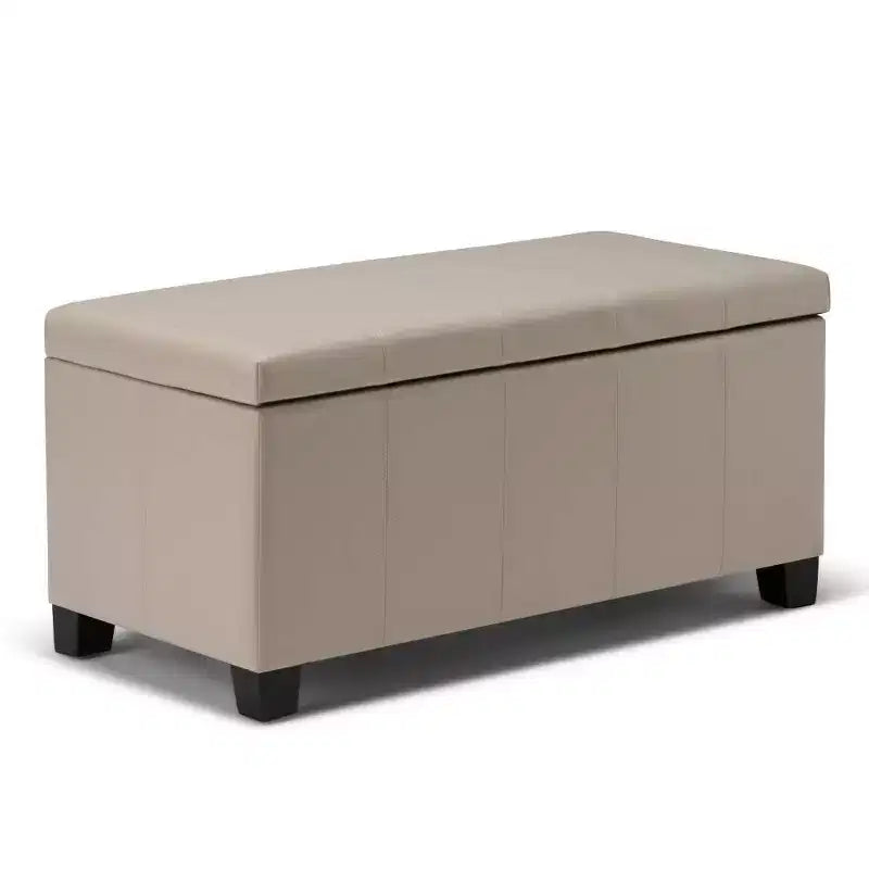 Banco otomano rectangular con tapa elevable de 36", tapizado, 1 persona