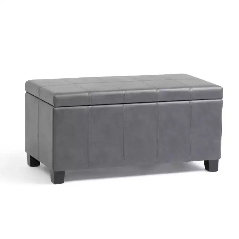 Banco otomano rectangular con tapa elevable de 36", tapizado, 1 persona