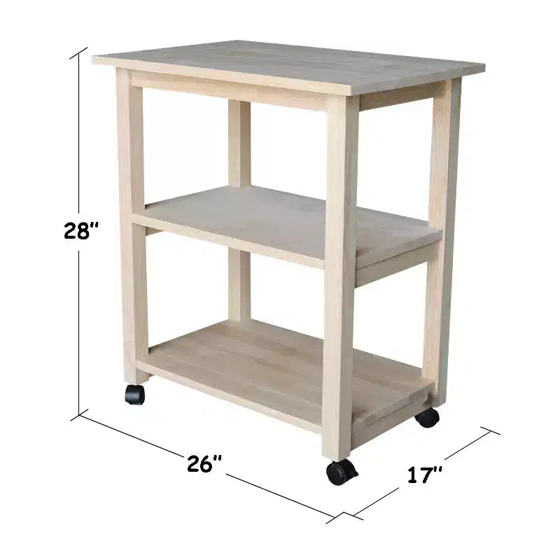 Carro de cocina rodante blanco con encimera de bloque de carnicero, negro/natural, roble mediano, madera/beige – Montaje de 1 persona