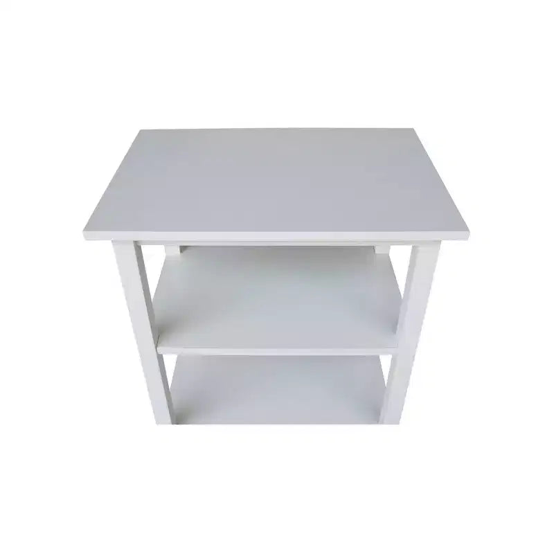 Carro de cocina rodante blanco con encimera de bloque de carnicero, negro/natural, roble mediano, madera/beige – Montaje de 1 persona