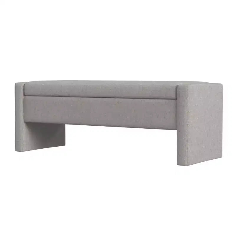 Banco de almacenamiento tapizado de bucle marrón / gris claro / terciopelo tostado, 1 asiento, rectangular