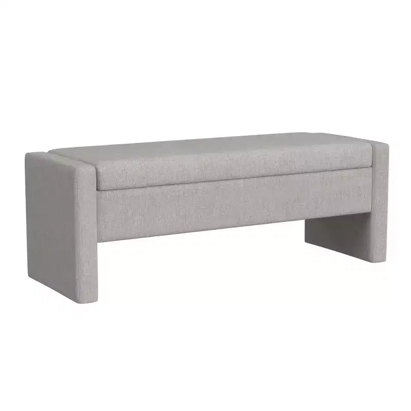 Banco de almacenamiento tapizado de bucle marrón / gris claro / terciopelo tostado, 1 asiento, rectangular