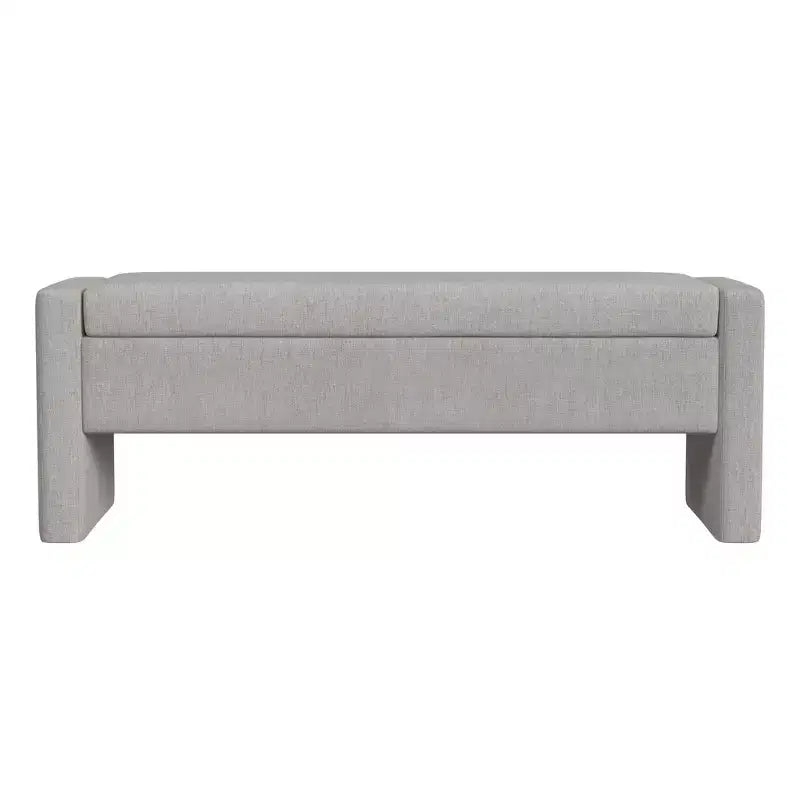 Banco de almacenamiento tapizado de bucle marrón / gris claro / terciopelo tostado, 1 asiento, rectangular