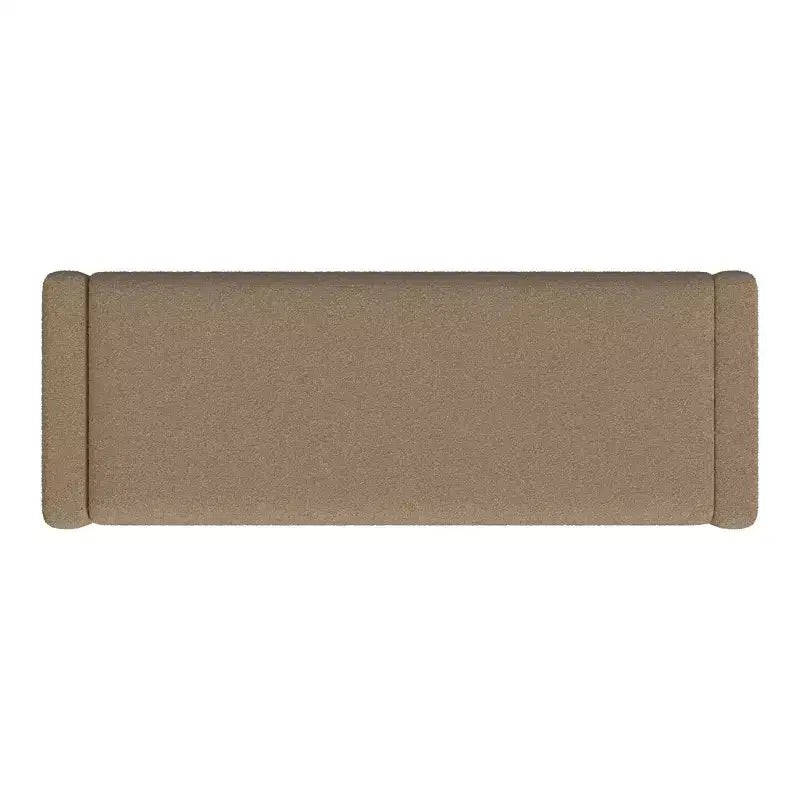 Banco de almacenamiento tapizado de bucle marrón / gris claro / terciopelo tostado, 1 asiento, rectangular