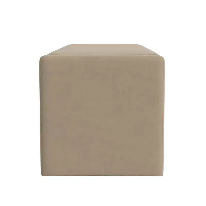 Banco de almacenamiento tapizado de bucle marrón / gris claro / terciopelo tostado, 1 asiento, rectangular