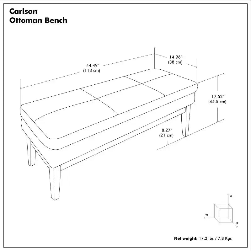 Banco otomano rectangular de mediados de siglo en marrón silla / greige desgastado, con capacidad para 2 personas