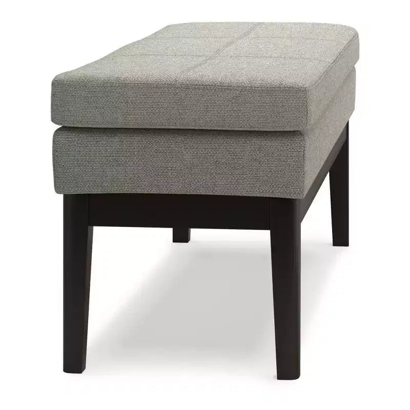 Banco otomano rectangular de mediados de siglo en marrón silla / greige desgastado, con capacidad para 2 personas