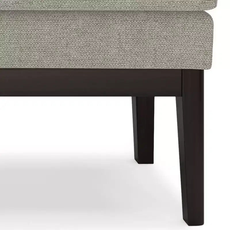 Banco otomano rectangular de mediados de siglo en marrón silla / greige desgastado, con capacidad para 2 personas