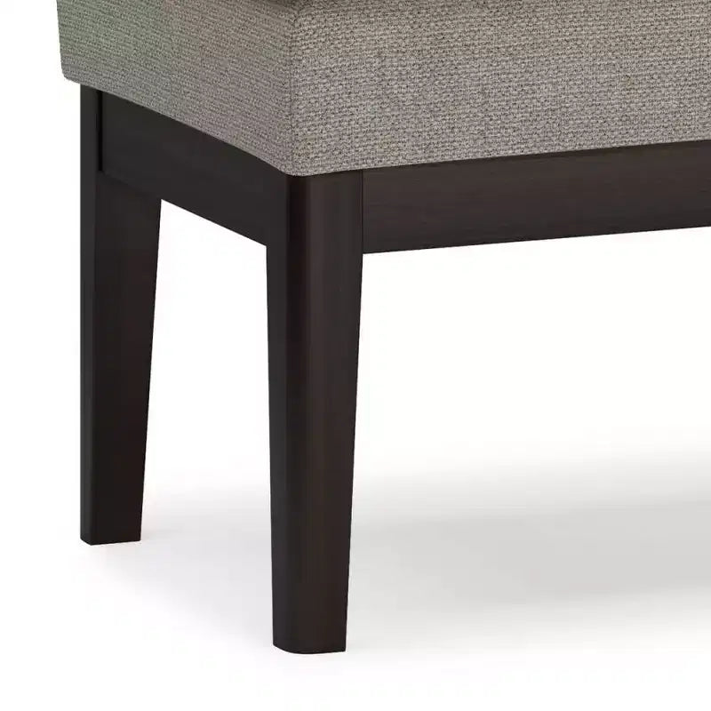 Banco otomano rectangular de mediados de siglo en marrón silla / greige desgastado, con capacidad para 2 personas